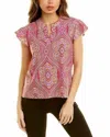 Jude Connally Dani Top In Paisley Medallion Hot Pink In Pink