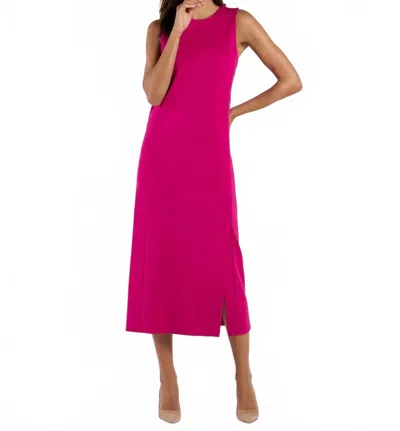 Jude Connally Darcy Ponte Midi Dress In Deep Berry In Pink