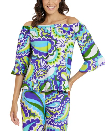 Jude Connally Demi Off-the-shoulder Top In Blue