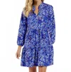 Jude Connally Dolly Long Sleeves Mini Dress In Painterly Cheetah Beacon Blue In Multi