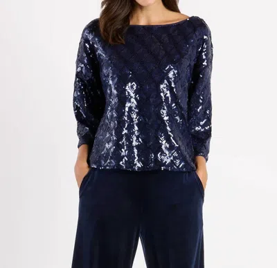 Jude Connally Dora Sequins Top In Diamond Navy Sequins In Blue