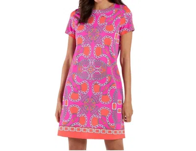 Jude Connally Ella Dress In Heritage Chains Hot Pink In Multi