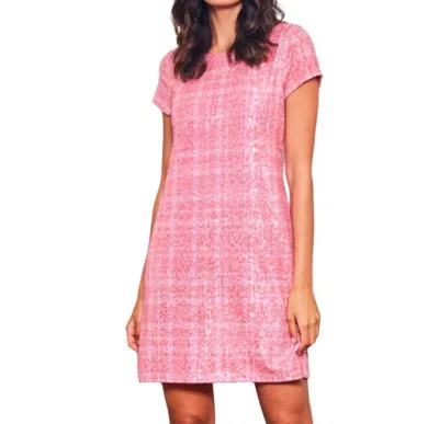 Jude Connally Ella Sequins Dress In Plaid Rose In Multi