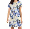 Jude Connally Ella Short Sleeve Mini Dress In Blooming Botanics Butter In Multi