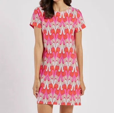Jude Connally Ella Short Sleeve Mini Dress In Paradise Ikat Peony In Multi