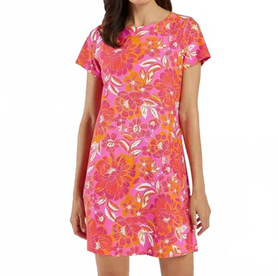 Jude Connally Ella Short Sleeve Mini Dress In Peony Dream Pink