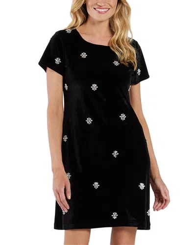 Jude Connally Ella Velvet Dress In Mco Dot Black