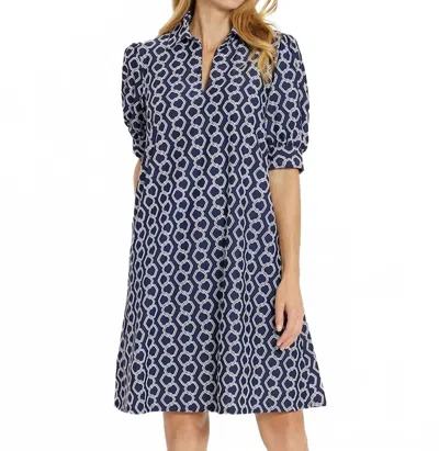 Jude Connally Emerson Dress In Dancing Links Navy In Multi
