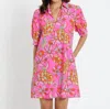 Jude Connally Emerson Dress In Twirl Peacock In Multi