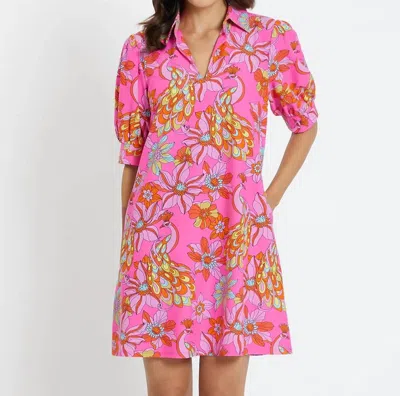 Jude Connally Emerson Dress In Twirl Peacock In Multi