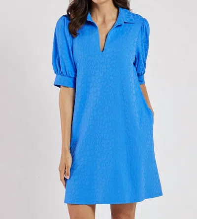 Jude Connally Emerson Jacquard Dress In River Stone Harbor Blue