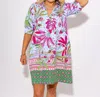 Jude Connally Emerson Mini Dress In Palm Royal White In Multi