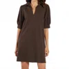 Jude Connally Emerson Ponte Mini Dress In Cocoa In Brown