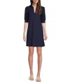 Jude Connally Emerson Puffed Sleeve Shift Dress In Navy In Blue