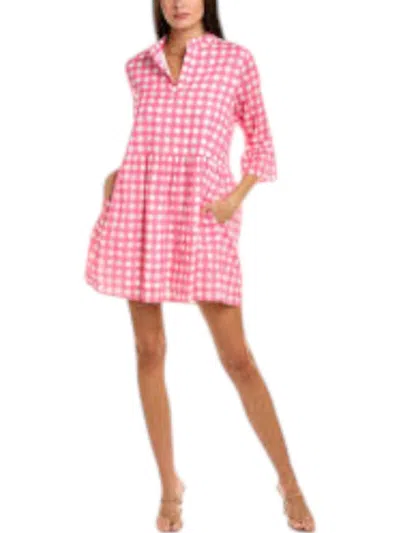 Jude Connally Faith Shift Dress In Gingham Pink