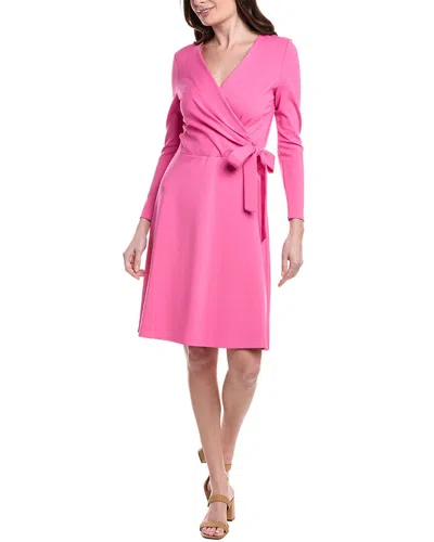 Jude Connally Farrah Ponte Faux Wrap Dress In Pink
