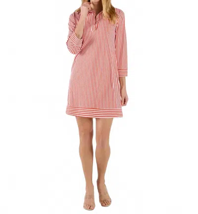 Jude Connally Finley Dress In Stripe Red In Pink