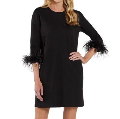 Jude Connally Franca Dress In Black Feathers
