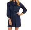 Jude Connally Gina Denim Mini Dress In Navy In Blue