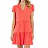 Jude Connally Ginger Jacquard Mini Dress In Garden Gate Coral In Orange
