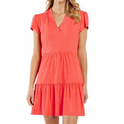 Jude Connally Ginger Jacquard Mini Dress In Garden Gate Coral In Orange