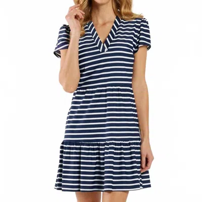 Jude Connally Ginger Mini Dress In Everyday Stripe Navy White In Multi