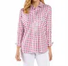 Jude Connally Hadley Button Down Top In Petite Rattan Raspberry Gold In Multi