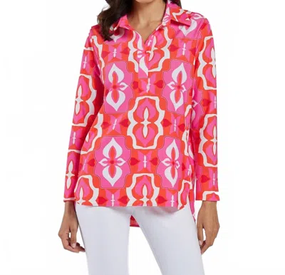 Jude Connally Hadley Tunic Top In Butterfly Tile Sorbet In Pink