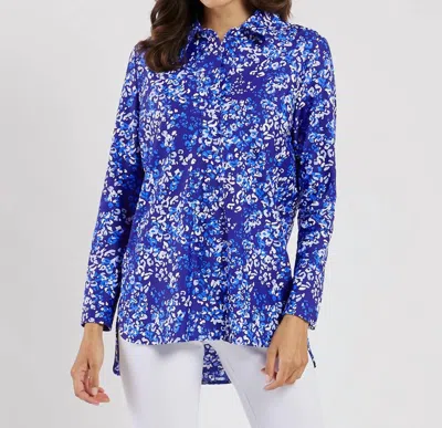 Jude Connally Hadley Tunic Top In Painterly Cheetah Beacon Blue In Multi