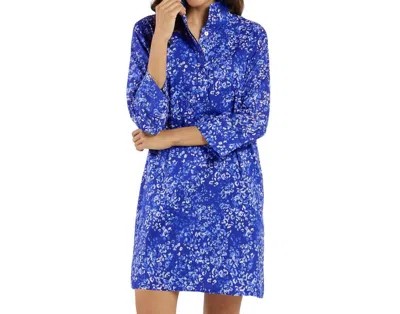 Jude Connally Helen Dress In Painterly Cheetah Beacon Blue