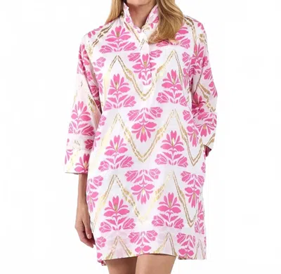 Jude Connally Helen Gilded Flora Dress In White Gold In Beige