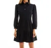 Jude Connally Henley Dress In Denim Navy In Black