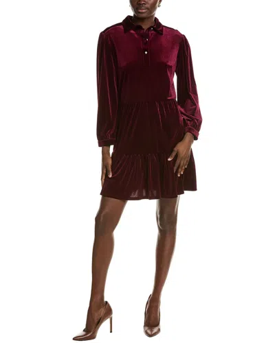 Jude Connally Henley Tiered Dress In Burgundy