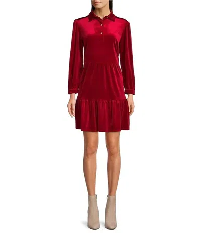 Jude Connally Henry Velvet Dress In Ruby In Pink