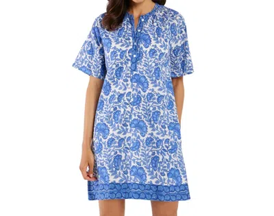 Jude Connally Hollis Mini Dress In Sapphire Garden White In Blue