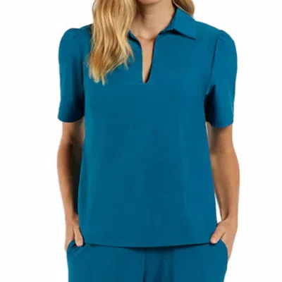 Jude Connally Imogene Short Sleeve Top In Peacock In Multi
