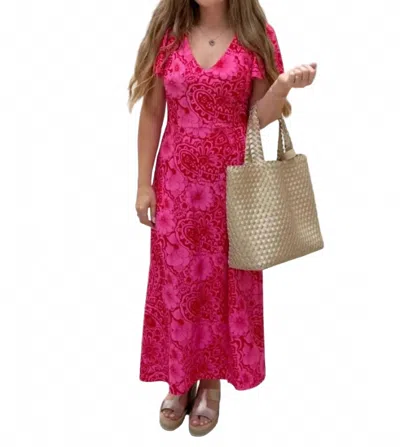 Jude Connally Jodi Dress In Painted Paisley Red In Pink
