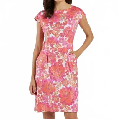 Jude Connally Joelle Dress In Peony Dream White Gold In Multi