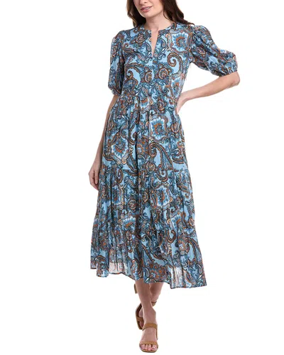 Jude Connally Jordana Cotton Voile Tiered Maxi Dress In Blue
