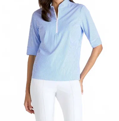 Jude Connally Juliet Top In Pinstripe Periwinkle In Multi