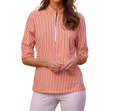 Jude Connally Juliette Top In Coral Stripe In Brown