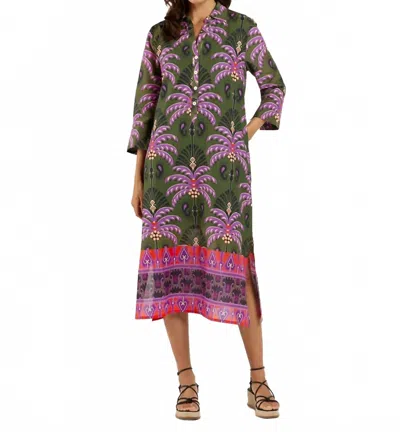 Jude Connally Kallan Midi Dress In Decorative Frond Loden In Multi