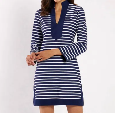 Jude Connally Kate Dress In Everyday Stripe Navy White In Multi