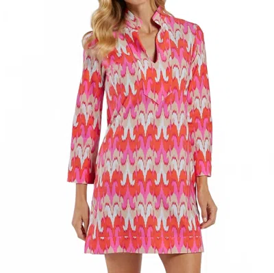 Jude Connally Kate Tunic Mini Dress In Paradise Ikat Peony In Pink