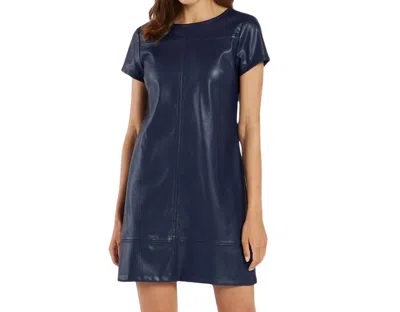 Jude Connally Kayla Faux Leather Dress In Navy In Blue
