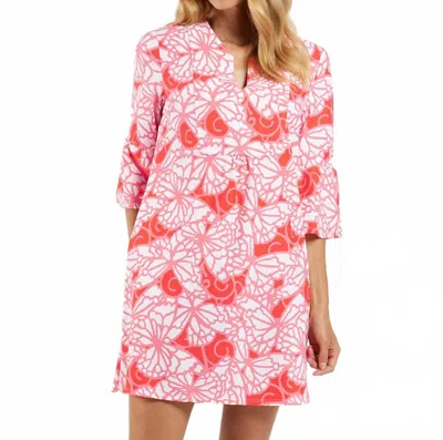 Jude Connally Kerry Dress In Petite Wings Coral In Multi