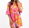 Jude Connally Kerry Mini Dress In Wildflower Spring Multi In Orange