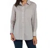 Jude Connally Kimber Oversized Button Shirt In Cotton Stripe Sand In Gray