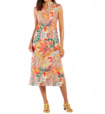 JUDE CONNALLY KRISTEN MAXI DRESS IN STAINED GLASS CORAL GOLD