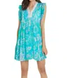 Jude Connally Larissa Dress In Blooming Tile Aqua In Multi